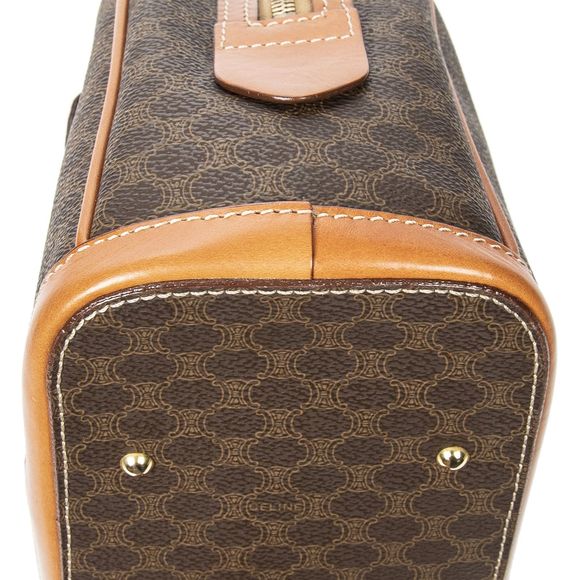 Celine Front Pocket Braided Tote Brown Macadam PVC Canvas A - Picture 7 of 10